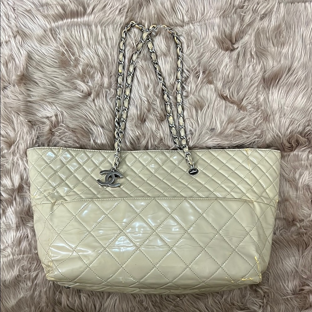 Chanel Patent Quilted In The Business Tote Bag
